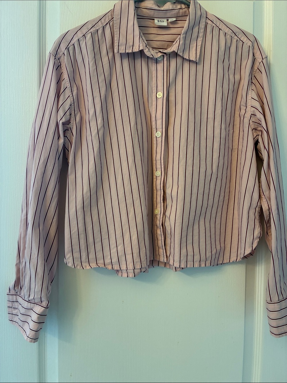 GAP Light Pink Striped Button-Down Shirt